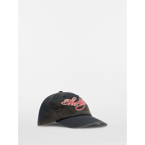 The Attico Logo Baseball Cap in Black and Red | Hats | Luxury Shoes 