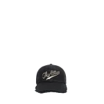 The Attico Logo Baseball Cap in Black | Hats | Luxury Shoes 
