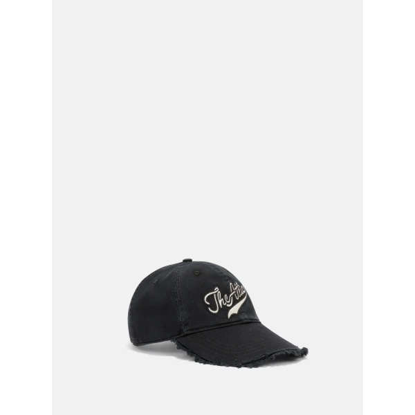 The Attico Logo Baseball Cap in Black | Hats | Luxury Shoes 
