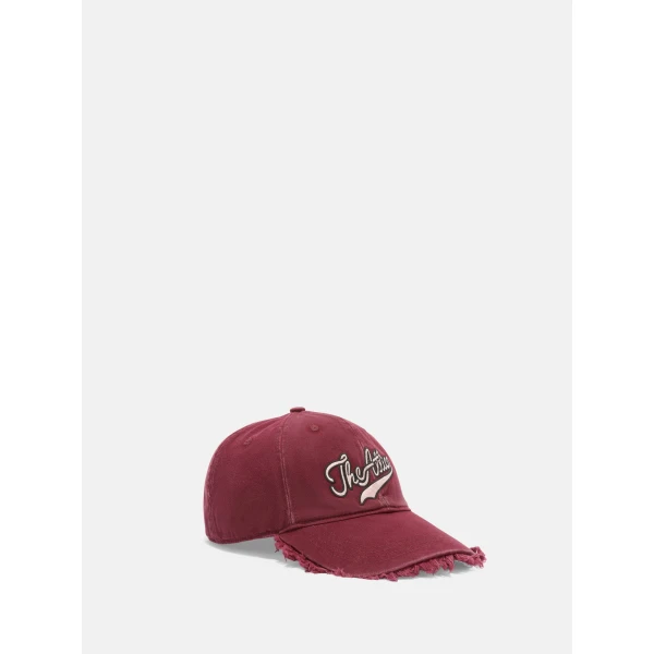 The Attico Logo Baseball Cap in Burgundy | Hats | Luxury Shoes 