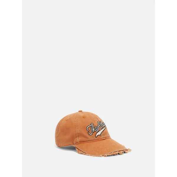 The Attico Logo Baseball Cap in Camel | Hats | Luxury Shoes 