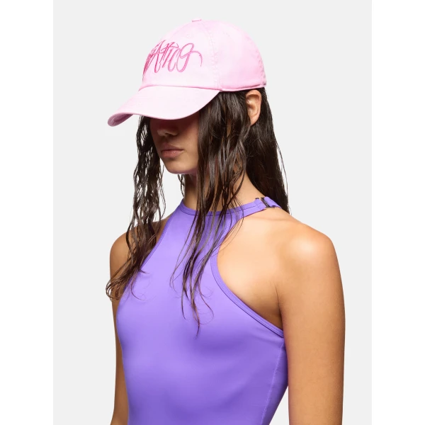 The Attico Logo Baseball Cap in Faded Pink | Hats | Luxury Shoes 