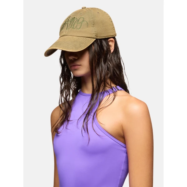 The Attico Logo Baseball Cap in Military Green | Hats | Luxury Shoes 