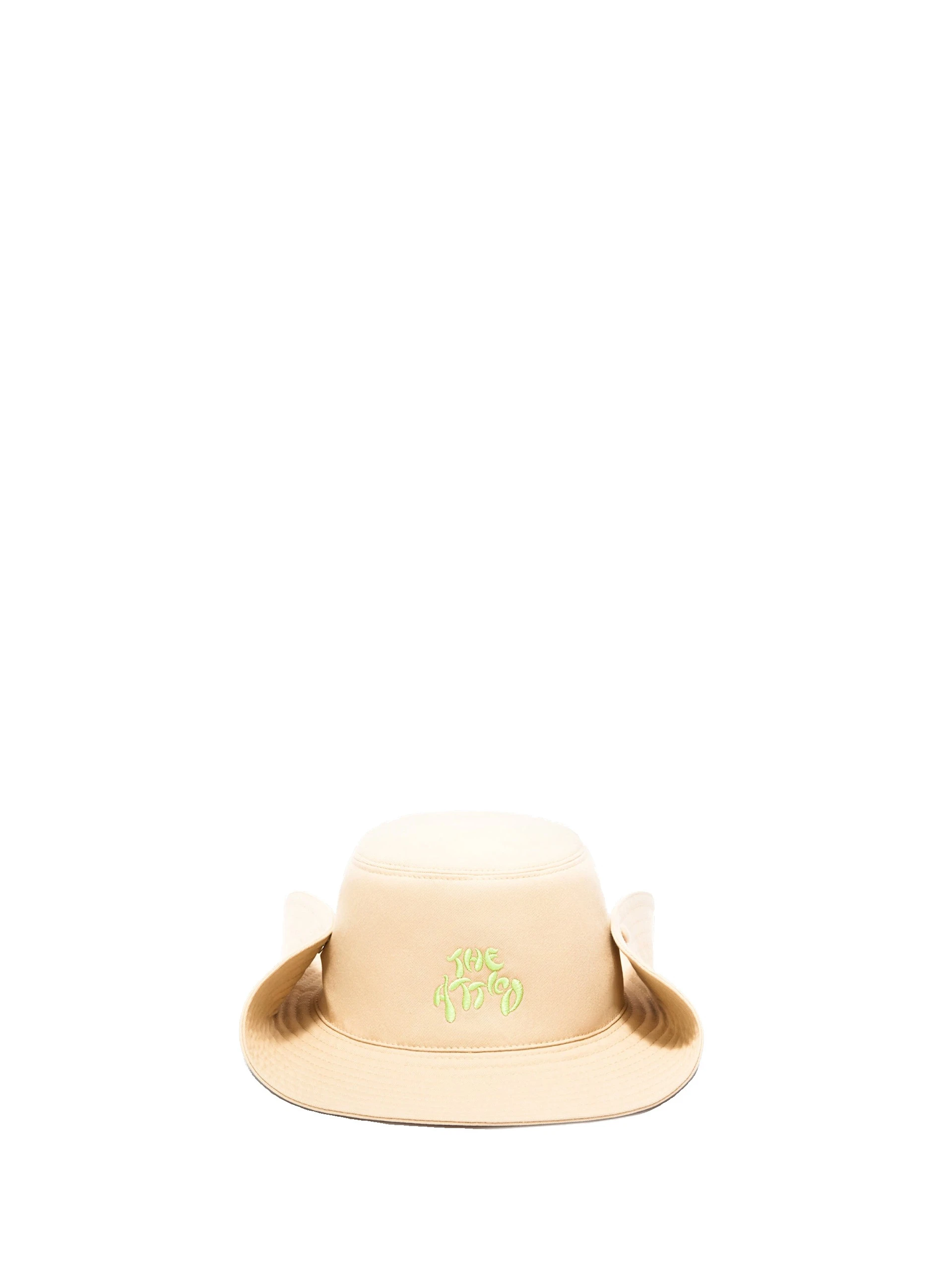 The Attico Logo Bucket Cap in Faded Ecru The Attico Logo Bucket Cap in Faded Ecru | Hats | Luxury Shoes