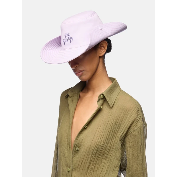 The Attico Logo Bucket Cap in Faded Violet | Hats | Luxury Shoes 