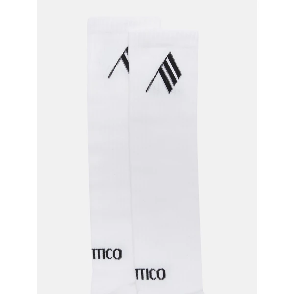 The Attico Long Socks in Milk and Black | Accessories | Luxury Shoes 
