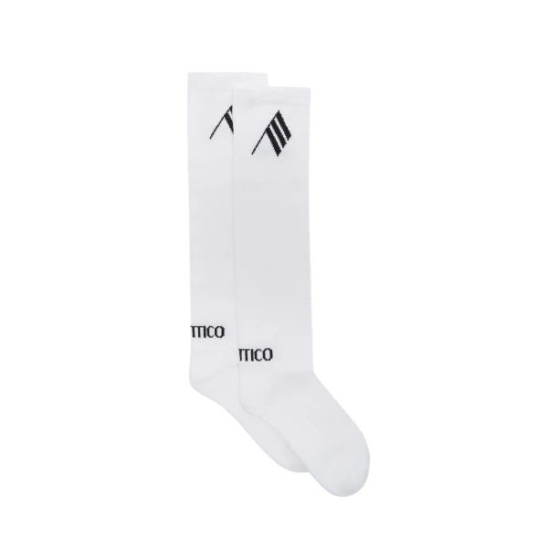 The Attico Long Socks in Milk and Black | Accessories | Luxury Shoes 