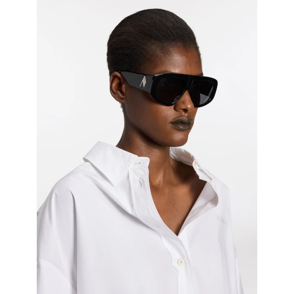 The Attico Milano Sunglasses in Black Silver and Grey | Sunglasses | Luxury Shoes 