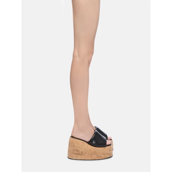 The Attico Mochi Flatform Sandals in Black | Flats | Luxury Shoes 