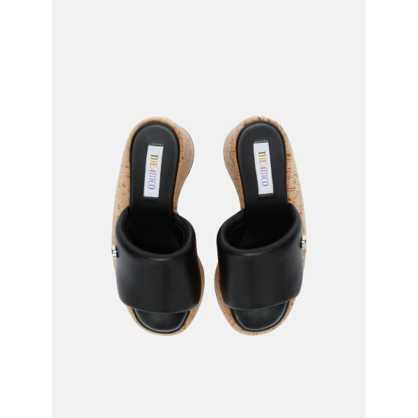The Attico Mochi Flatform Sandals in Black | Flats | Luxury Shoes 