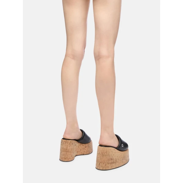 The Attico Mochi Flatform Sandals in Black | Flats | Luxury Shoes 