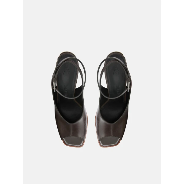 The Attico Ornella Sandals in Dark Green | Sandals | Luxury Shoes 