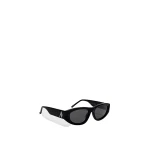 The Attico Rectangular Sunglasses in Black and Silver | Sunglasses | Luxury Shoes 