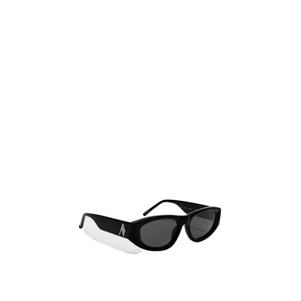 The Attico Rectangular Sunglasses in Black and Silver | Sunglasses | Luxury Shoes 