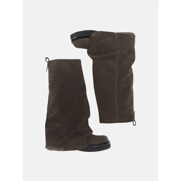 The Attico Robin Combat Boots in Dark Grey | Boots | Luxury Shoes 