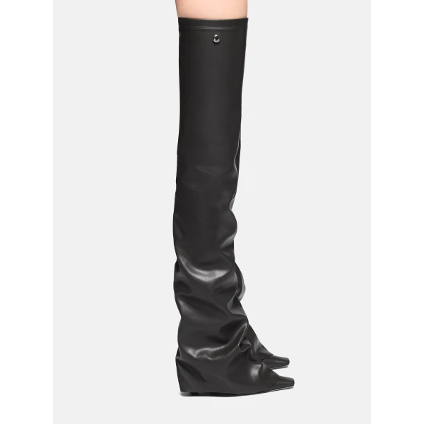 The Attico Robin OTK Thigh-High Boots in Black | Boots | Luxury Shoes 