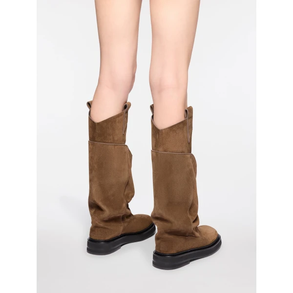 The Attico Robin Passeggiata Combat Boots in Brown | Boots | Luxury Shoes 