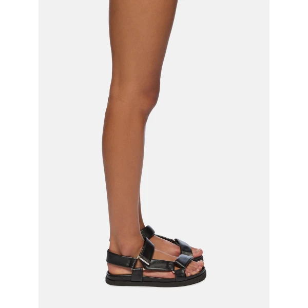The Attico Salinas Flatform Sandals in Black | Flats | Luxury Shoes 