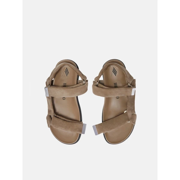 The Attico Salinas Flatform Sandals in Light Grey | Flats | Luxury Shoes 