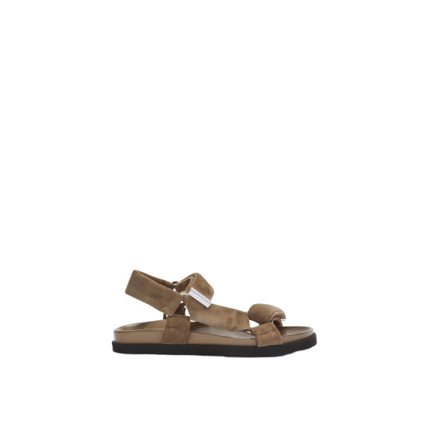 The Attico Salinas Flatform Sandals in Light Grey | Flats | Luxury Shoes 