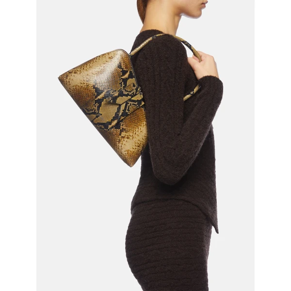 The Attico Sunrise Shoulder Bag in Black and Sahara | Shoulder & Crossbody Bags | Luxury Shoes 