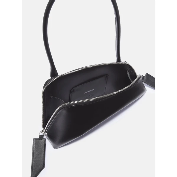 The Attico Sunrise Shoulder Bag in Black | Shoulder & Crossbody Bags | Luxury Shoes 
