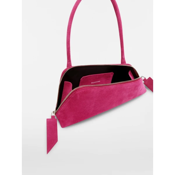 The Attico Sunrise Shoulder Bag in Cyclamen | Shoulder & Crossbody Bags | Luxury Shoes 