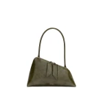 The Attico Sunrise Shoulder Bag in Olive Brown | Shoulder & Crossbody Bags | Luxury Shoes 