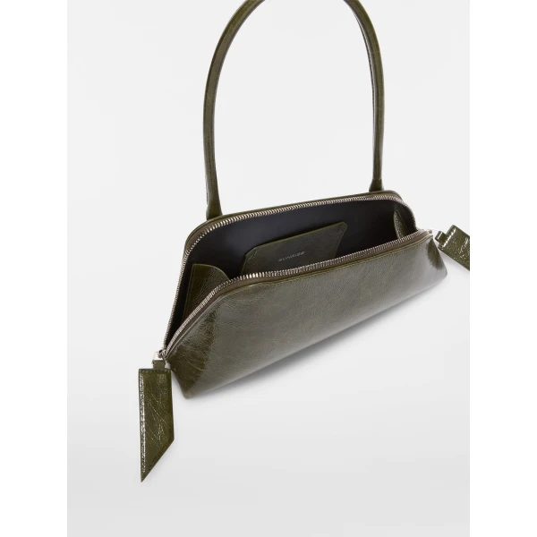 The Attico Sunrise Shoulder Bag in Olive Brown | Shoulder & Crossbody Bags | Luxury Shoes 