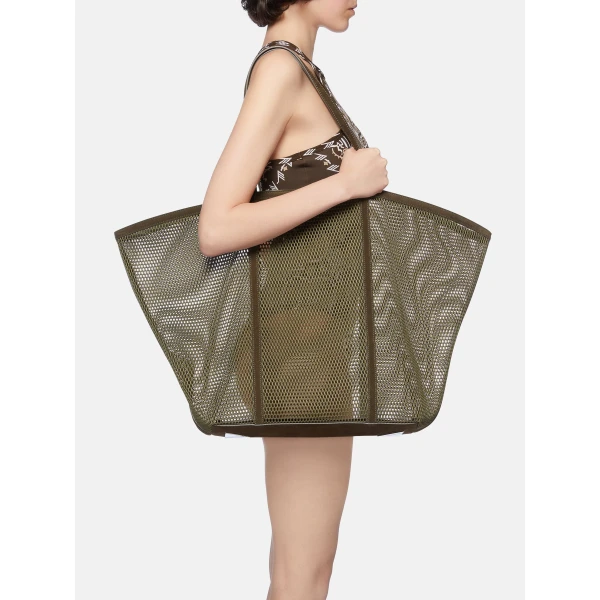 The Attico Via del Mare Tote Bag in Military Green | Totes & Top-Handle Bags | Luxury Shoes 