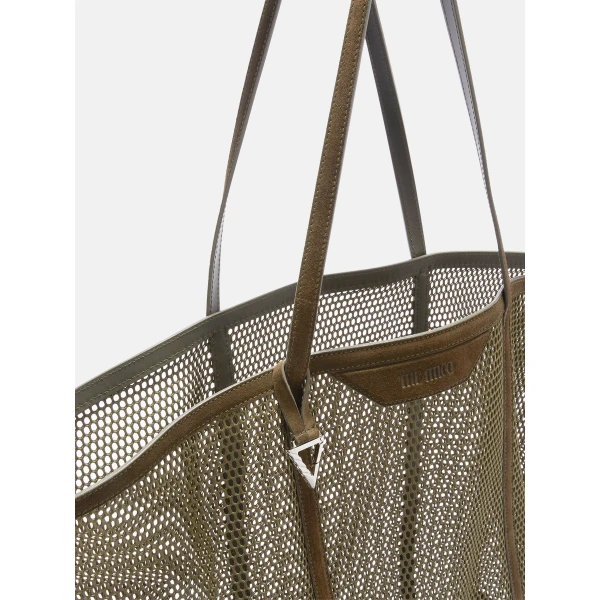 The Attico Via del Mare Tote Bag in Military Green | Totes & Top-Handle Bags | Luxury Shoes 
