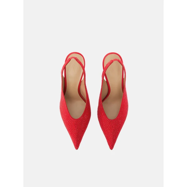 The Attico Viper Slingback Pumps in Red | Heels | Luxury Shoes 