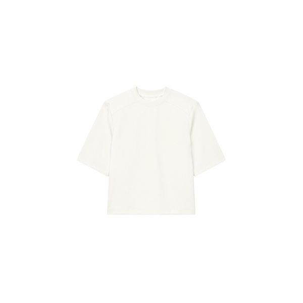 The Frankie Shop Alwen Neoprene Padded T-Shirt in Off White