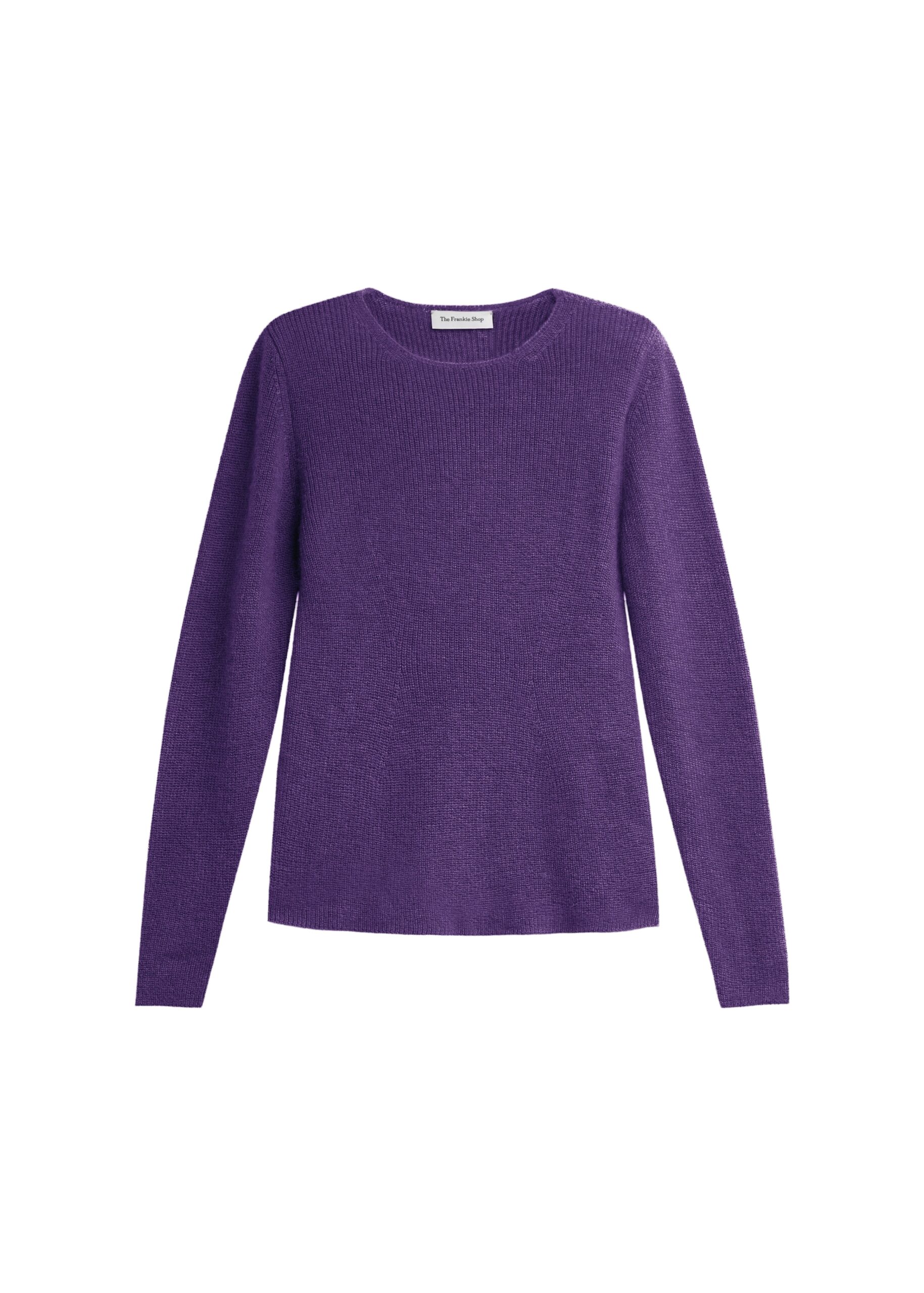 The Frankie Shop Beatrice Knit Padded Long Sleeve Top in Purple | Knitwear | Luxury Shoes The Frankie Shop Beatrice Knit Padded Long Sleeve Top in Purple