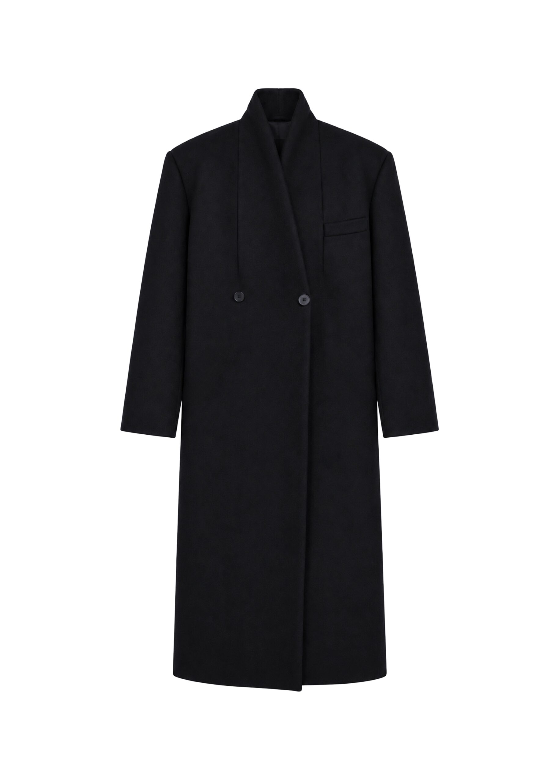The Frankie Shop Brea Collarless Coat in Black | Coats | Luxury Shoes The Frankie Shop Brea Collarless Coat in Black