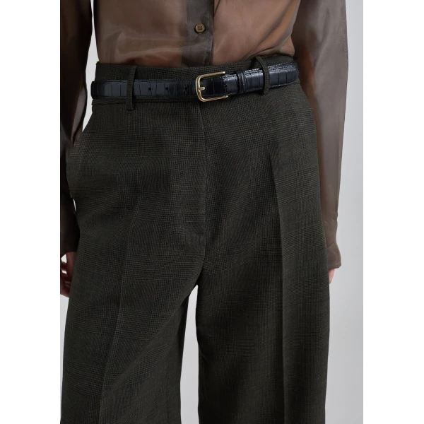The Frankie Shop Brickell Bermuda Shorts in Olive Glen Plaid, view 3