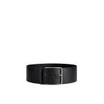 The Frankie Shop Calan Leather Wide Belt in Black