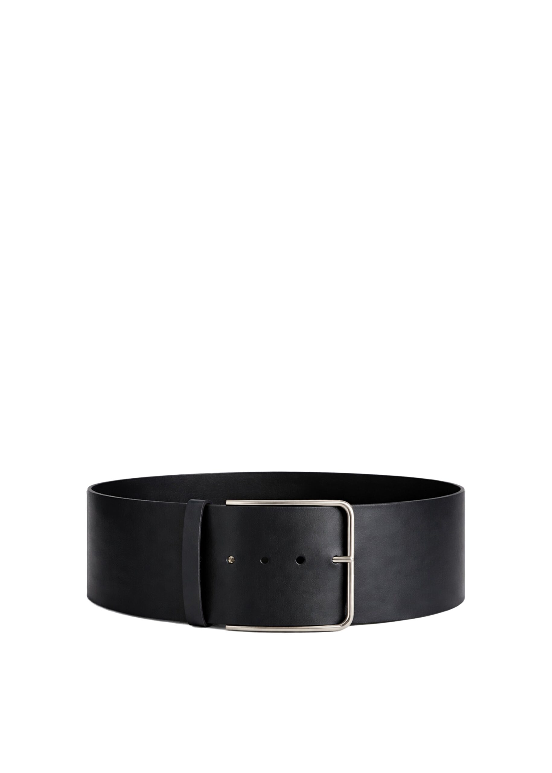 The Frankie Shop Calan Leather Wide Belt in Black | Belts | Luxury Shoes The Frankie Shop Calan Leather Wide Belt in Black