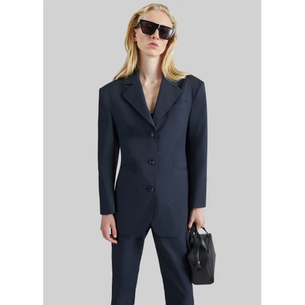 The Frankie Shop Cazal Tailored Blazer in Navy, view 3