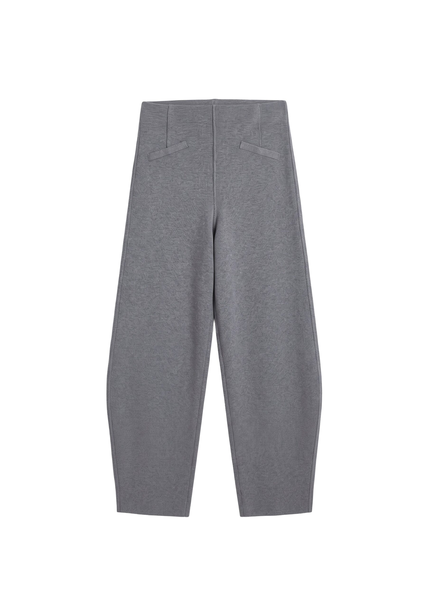 The Frankie Shop Enya Knit Barrel Leg Pants in Grey | Pants | Luxury Shoes The Frankie Shop Enya Knit Barrel Leg Pants in Grey
