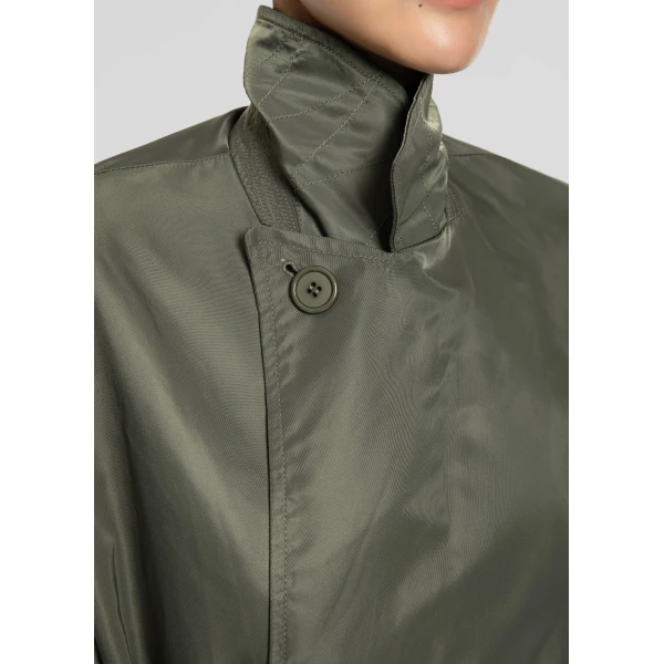 The Frankie Shop Eymi Technical Trench Coat in Olive, view 5