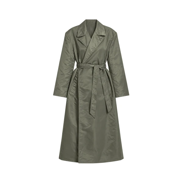 The Frankie Shop Eymi Technical Trench Coat in Olive