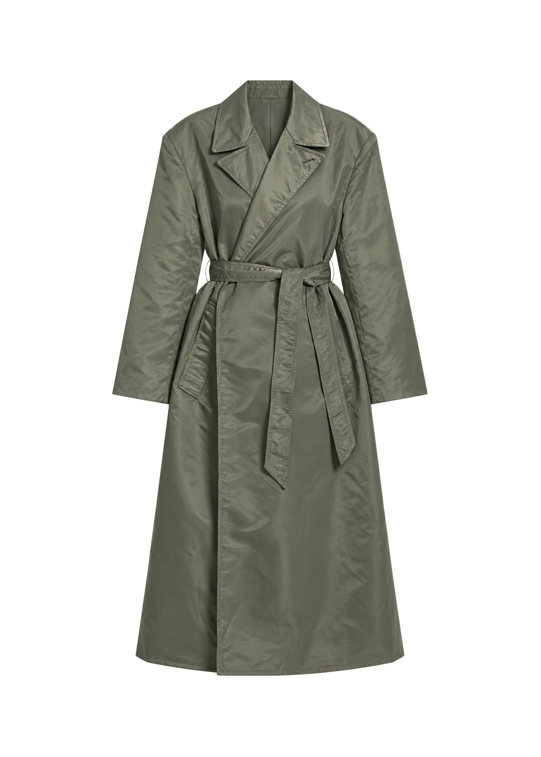 The Frankie Shop Eymi Technical Trench Coat in Olive | Coats | Luxury Shoes The Frankie Shop Eymi Technical Trench Coat in Olive