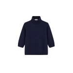 The Frankie Shop Ezy Merino Wool Mockneck Sweater in Navy