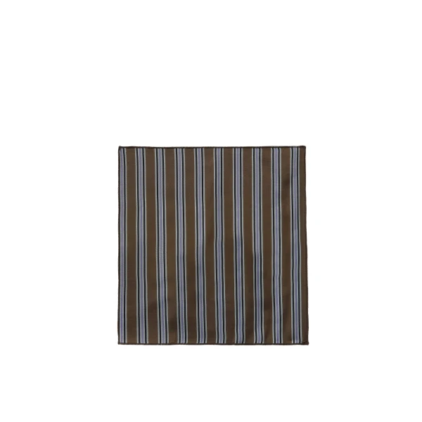 Grete Pocket Square in Brown Multi Stripe