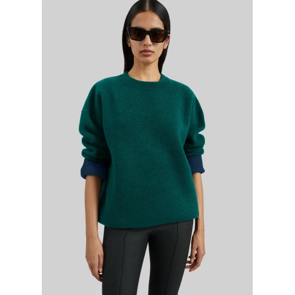 The Frankie Shop Hana Wool Sweater in Forest Green, view 6
