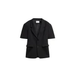 The Frankie Shop Ivora Short Sleeve Blazer in Black