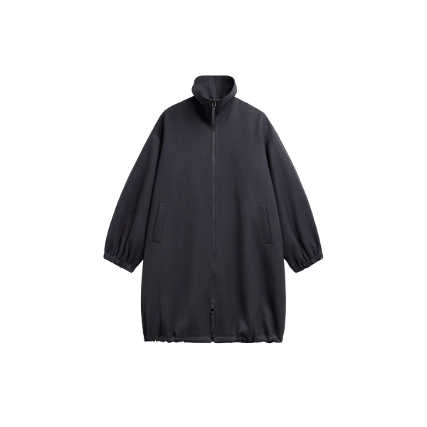 Joelle Zip-Up Overcoat in Dark Grey