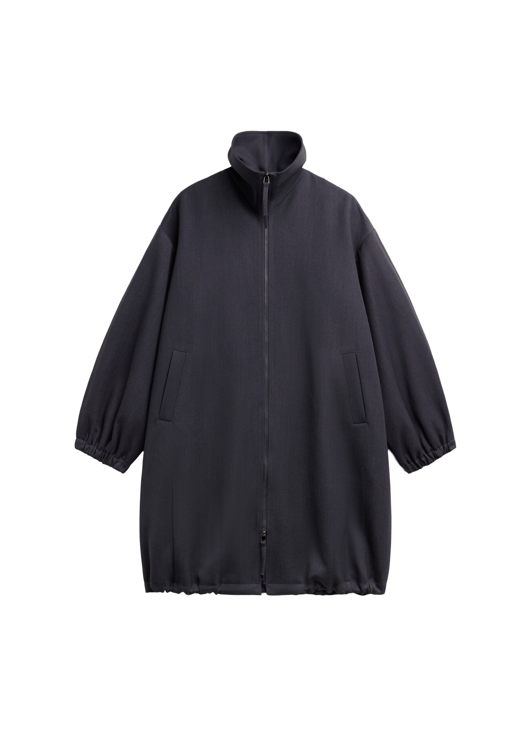 The Frankie Shop Joelle Zip-Up Overcoat in Dark Grey | Coats | Luxury Shoes The Frankie Shop Joelle Zip-Up Overcoat in Dark Grey