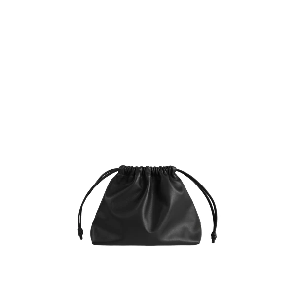 The Frankie Shop Morgan Faux Leather Small Pouch in Black